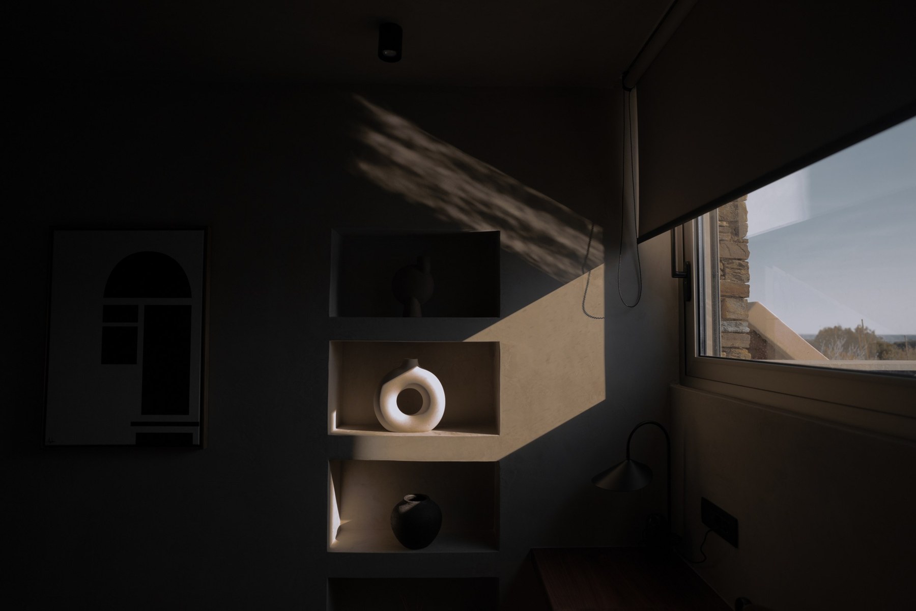 Light and objects in a PNOES Tinos interior